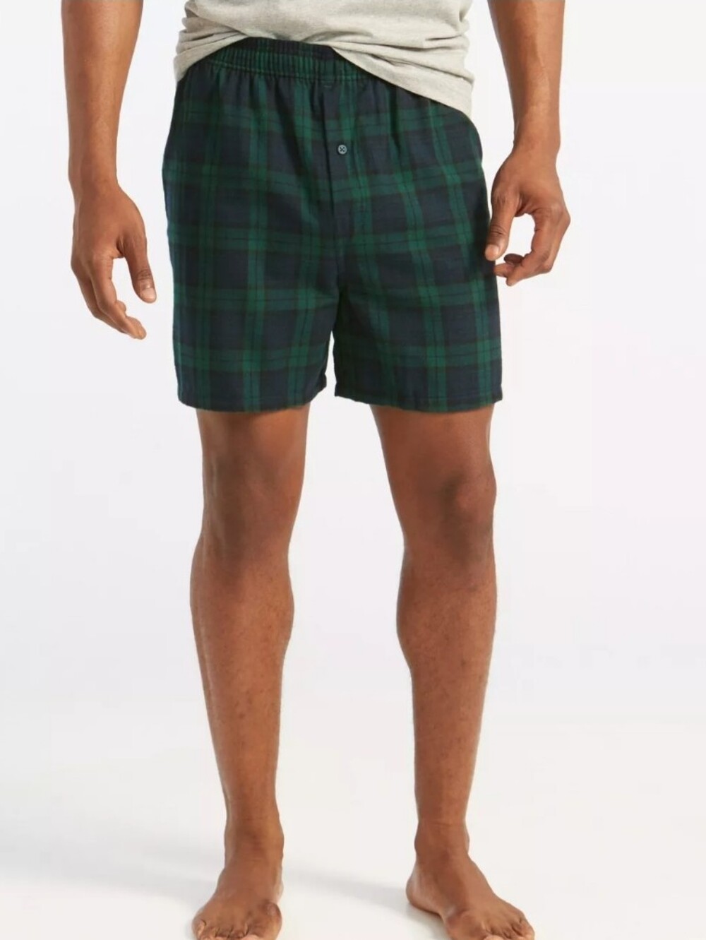 L.L. Bean Men's Scotch Plaid Flannel Boxers In Black Watch Tartan, Size XXL